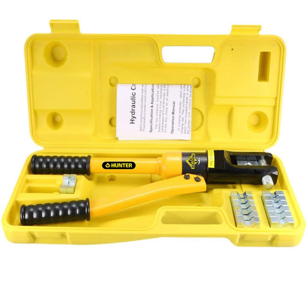 Ponchadora hidráulica HUNTER HM2375 12 Ton para crimpar cables 8 AWG a 250 MCM