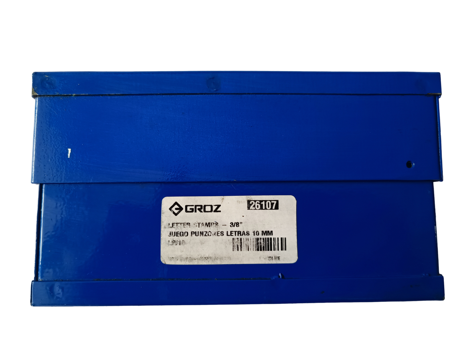 Juego abecedario de golpe Groz de 10 mm con letras y números para marcado en metal