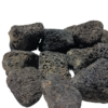 Piedra negra o roja de lava volcanica natural para asadores o chimenea