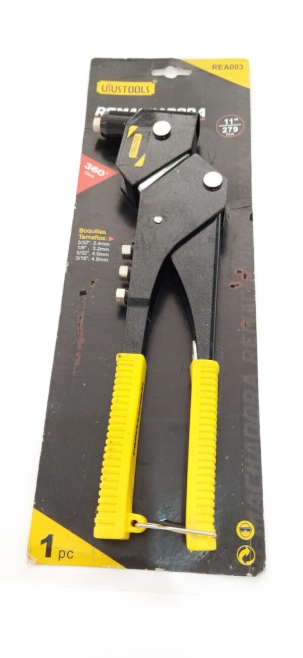 REMACHADORA 11PG UYUSTOOLS REA003 (2) Remachadora Uyustools REA003 de 11 pulgadas con 4 boquillas para remaches